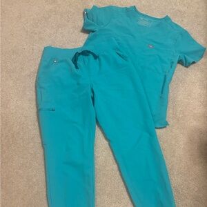 Figs Teal Jogger Pants and Top Set